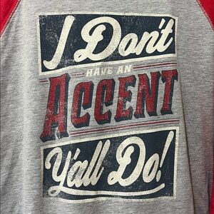 Red and Gray Graphic 3/4 tee